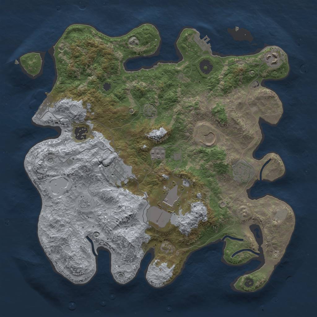 Rust Map: Procedural Map, Size: 3500, Seed: 812699432, 15 Monuments