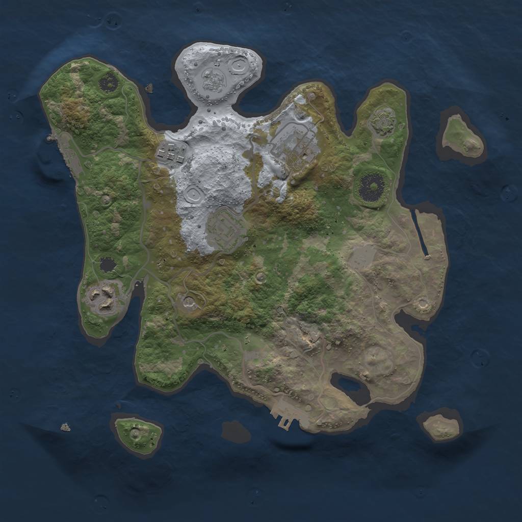 Rust Map: Procedural Map, Size: 2869, Seed: 2000, 12 Monuments