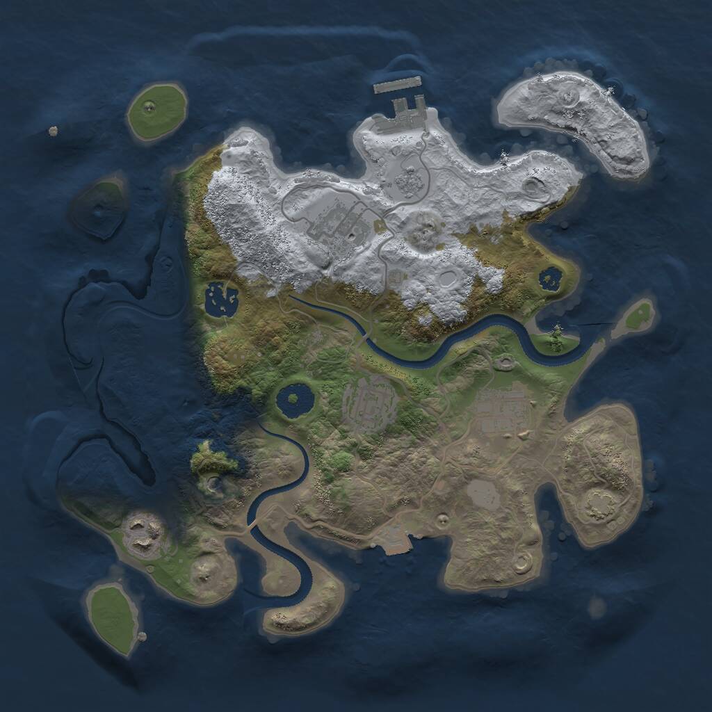 Rust Map: Procedural Map, Size: 3000, Seed: 93021892, 10 Monuments