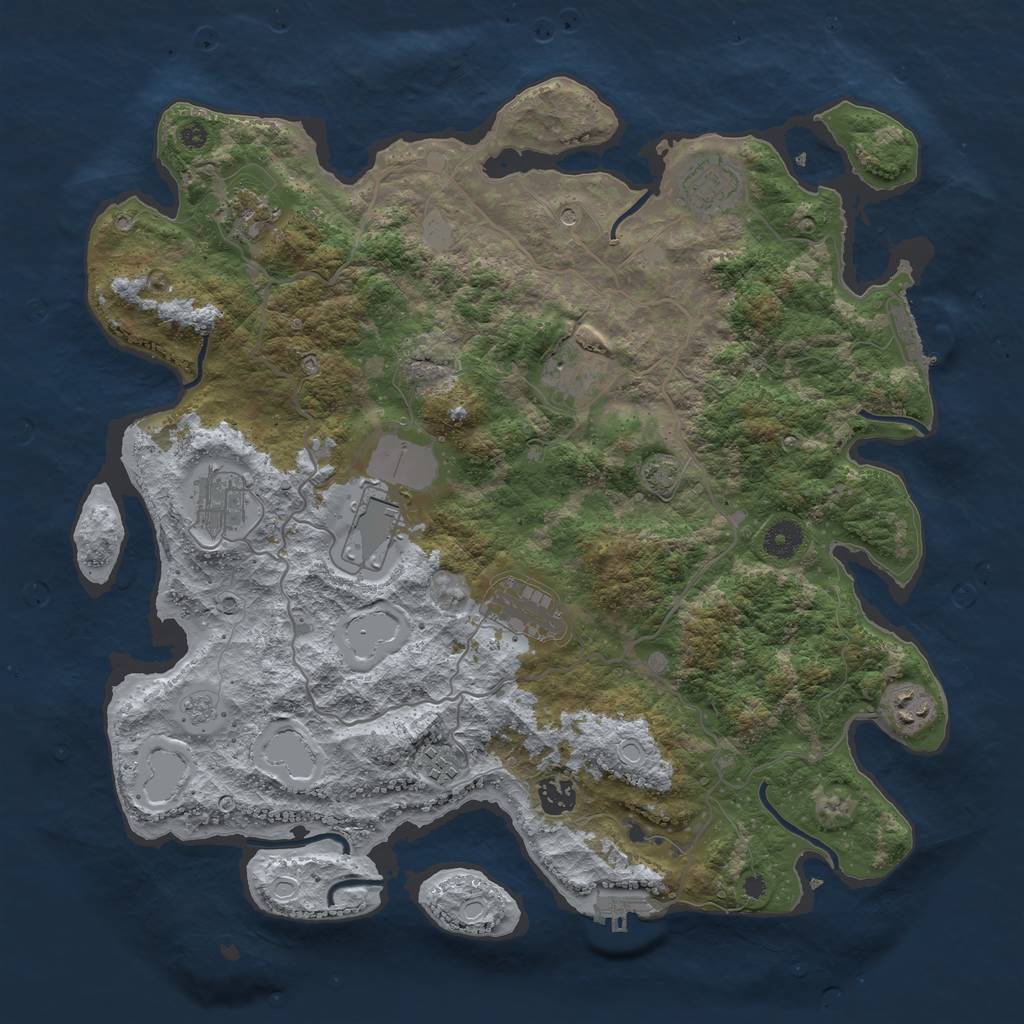Rust Map: Procedural Map, Size: 4000, Seed: 1518912726, 17 Monuments