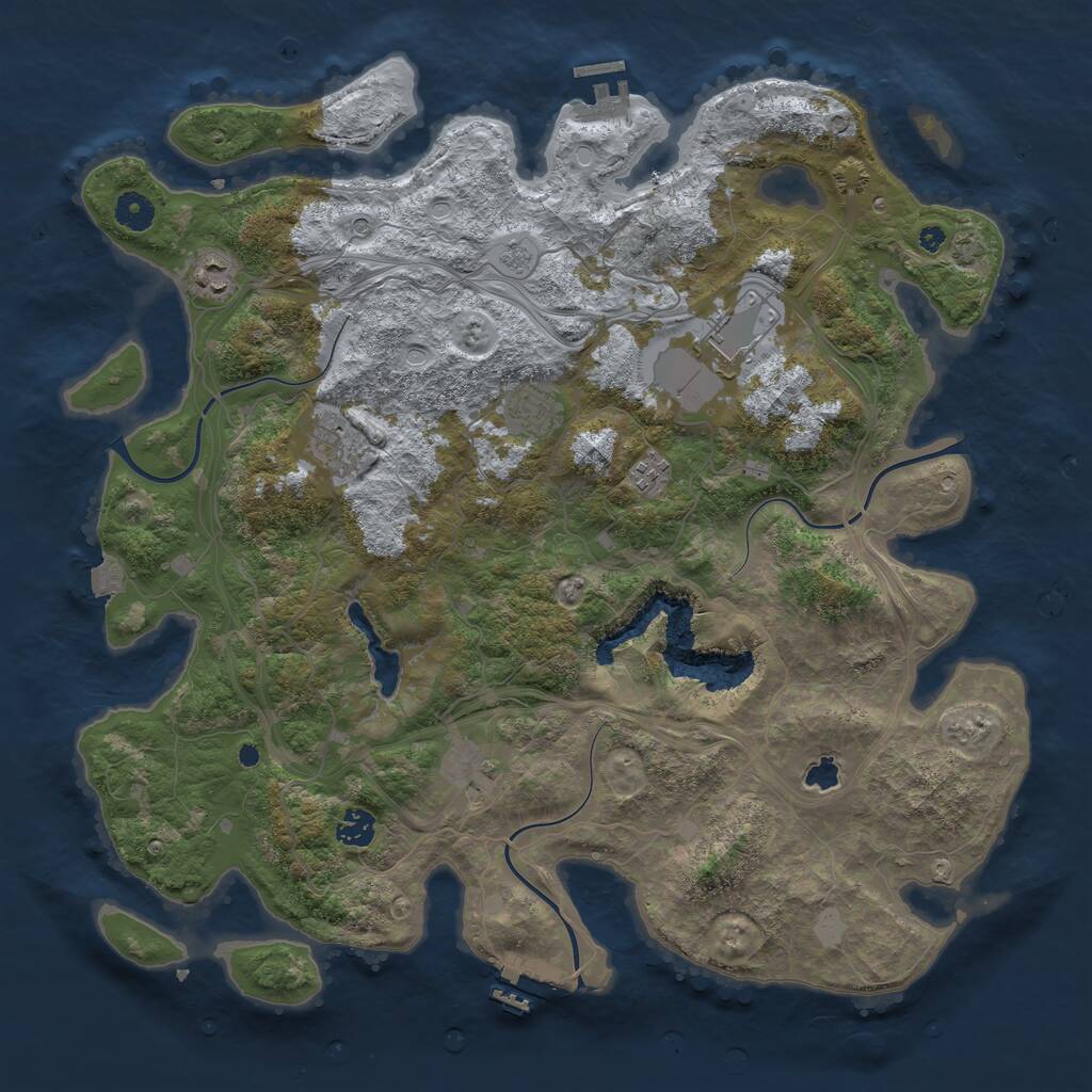 Rust Map: Procedural Map, Size: 4250, Seed: 25493665, 13 Monuments
