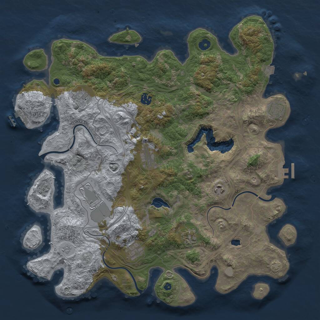 Rust Map: Procedural Map, Size: 4250, Seed: 1523847223, 15 Monuments