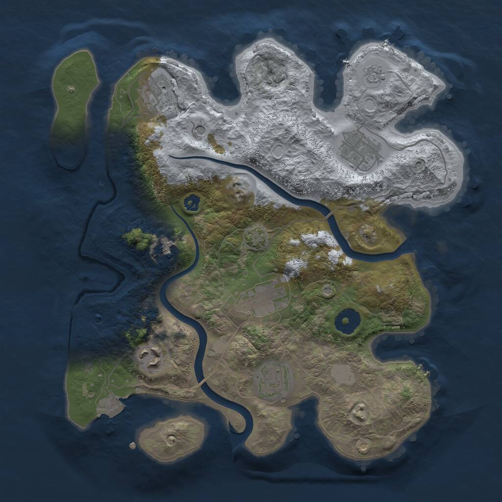 Rust Map: Procedural Map, Size: 3000, Seed: 987456213, 10 Monuments