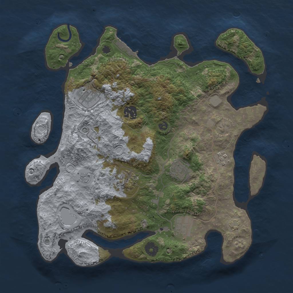 Rust Map: Procedural Map, Size: 3200, Seed: 23123, 13 Monuments