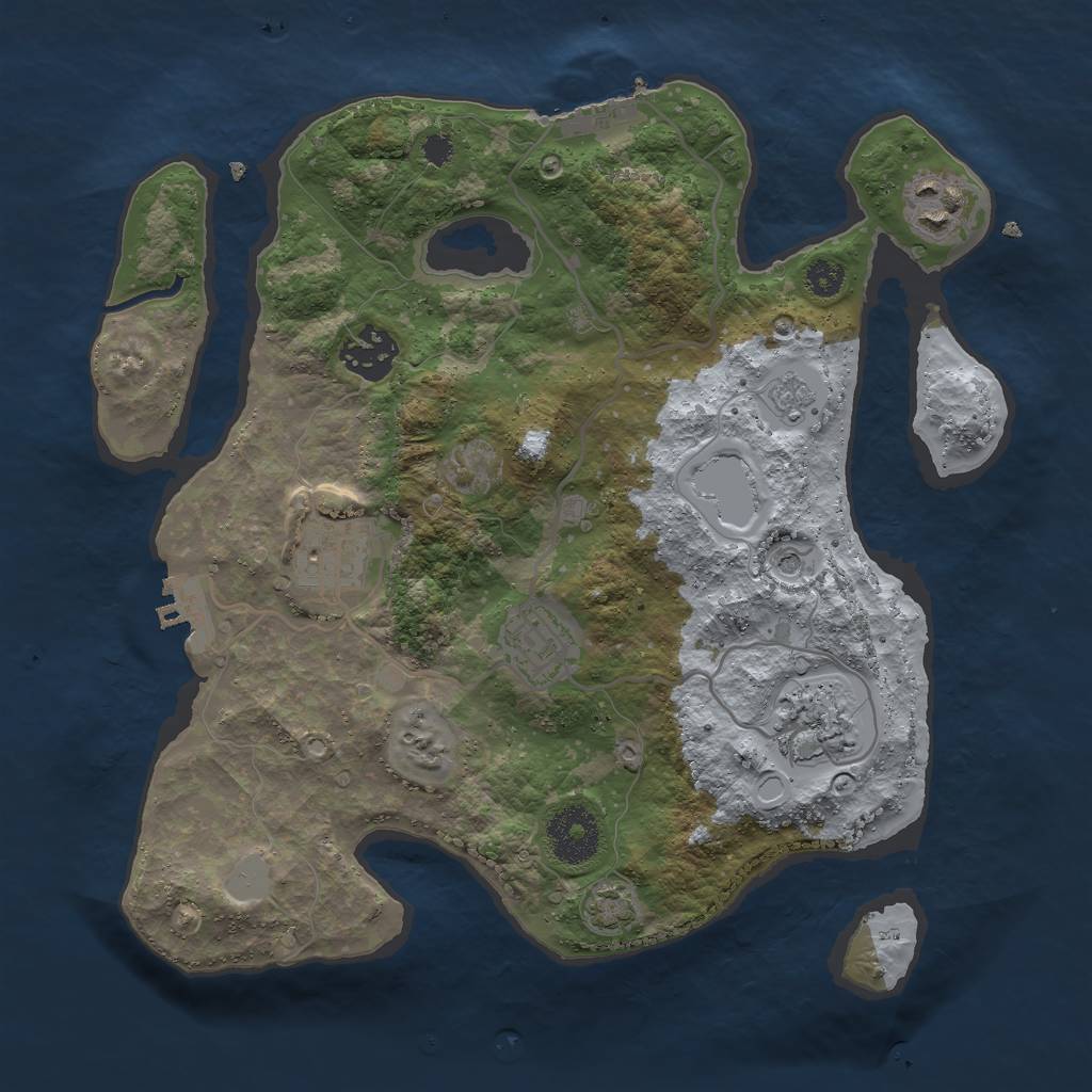 Rust Map: Procedural Map, Size: 3000, Seed: 272531160, 13 Monuments