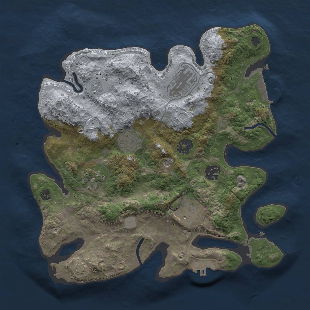 Rust Map: Procedural Map, Size: 3000, Seed: 22456, 13 Monuments