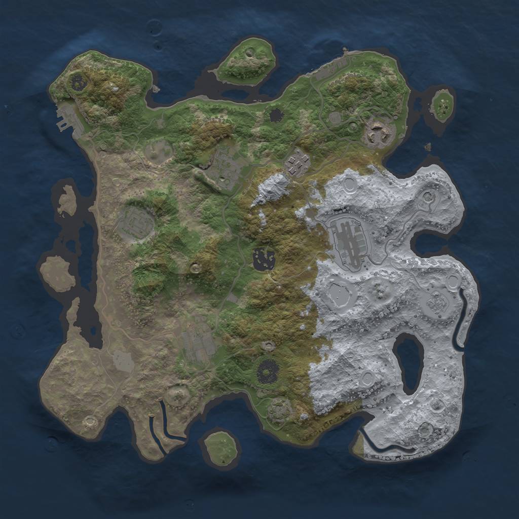 Rust Map: Procedural Map, Size: 3250, Seed: 1924811282, 15 Monuments