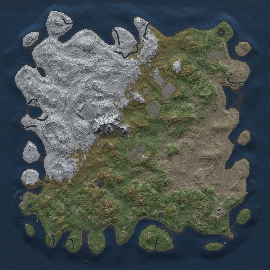 Rust Map: Procedural Map, Size: 5000, Seed: 235341436, 18 Monuments