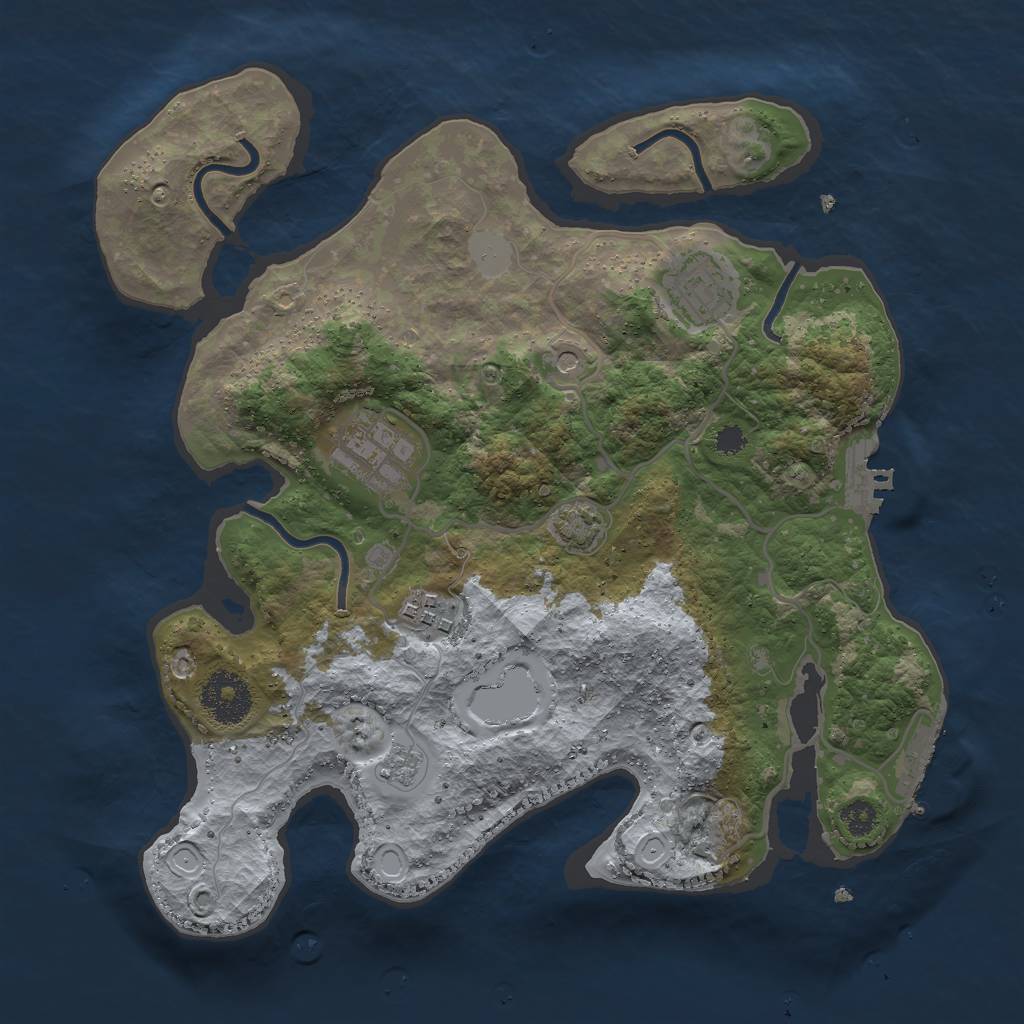Rust Map: Procedural Map, Size: 3000, Seed: 30392, 11 Monuments