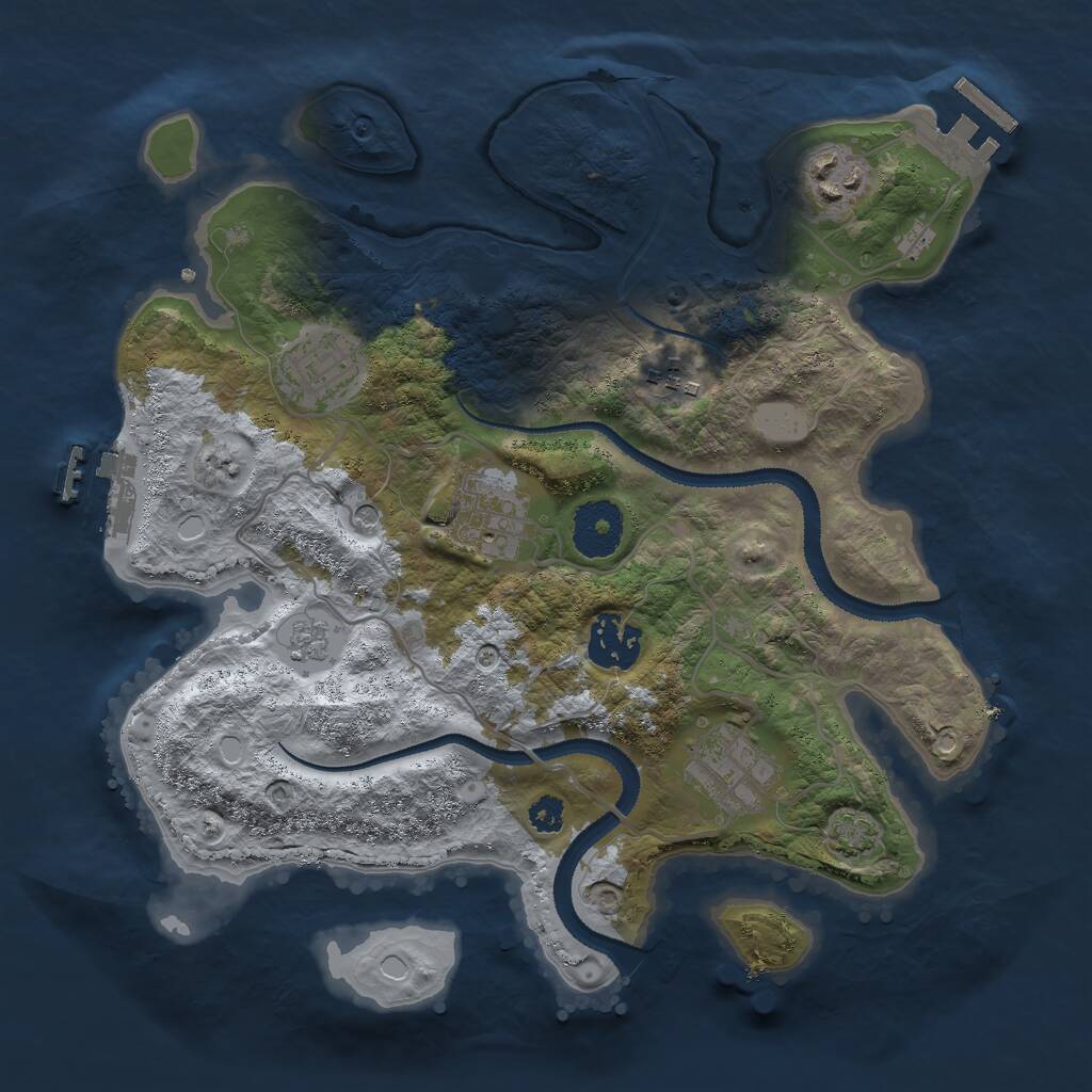 Rust Map: Procedural Map, Size: 3000, Seed: 475433741, 12 Monuments