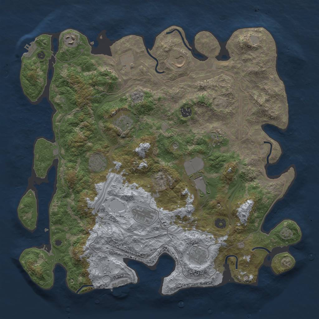 Rust Map: Procedural Map, Size: 4250, Seed: 1169021319, 19 Monuments