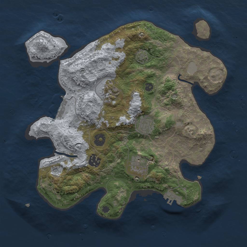 Rust Map: Procedural Map, Size: 3000, Seed: 1608718503, 11 Monuments