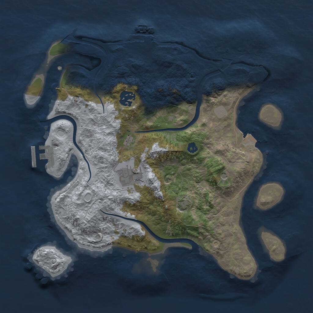 Rust Map: Procedural Map, Size: 3000, Seed: 21301, 7 Monuments