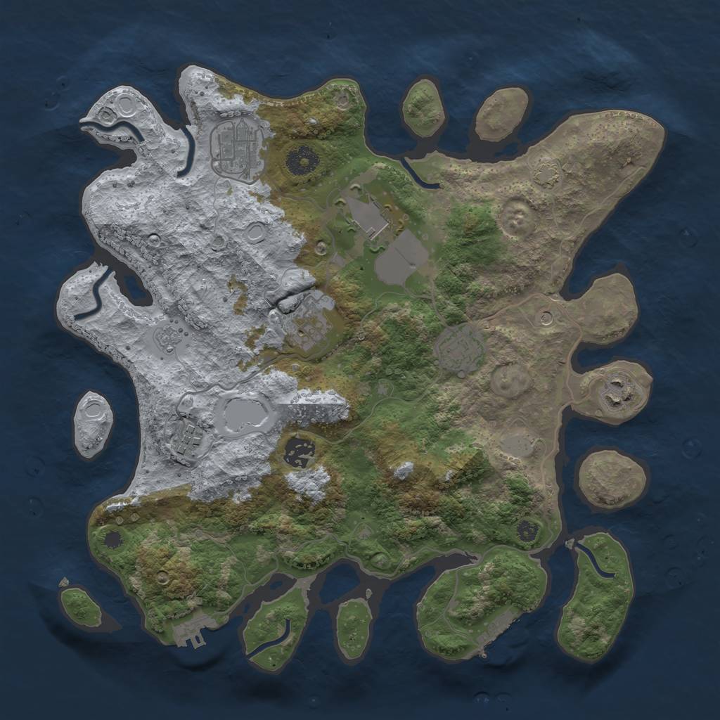 Rust Map: Procedural Map, Size: 3500, Seed: 452262500, 15 Monuments