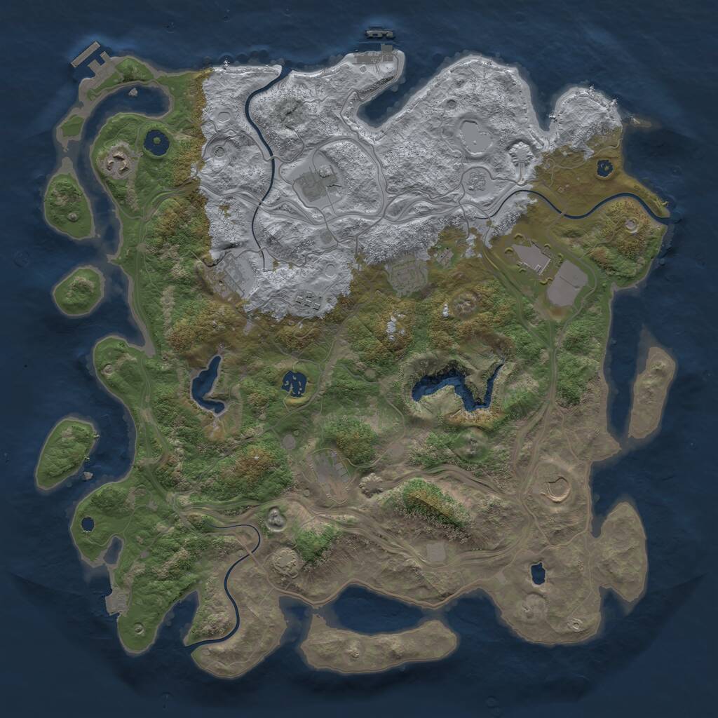 Rust Map: Procedural Map, Size: 4300, Seed: 861869945, 15 Monuments