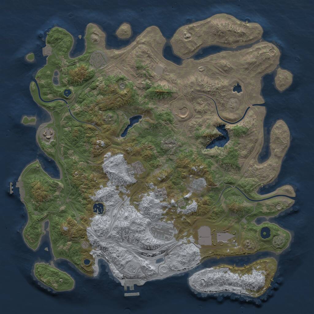 Rust Map: Procedural Map, Size: 4250, Seed: 27397004, 15 Monuments