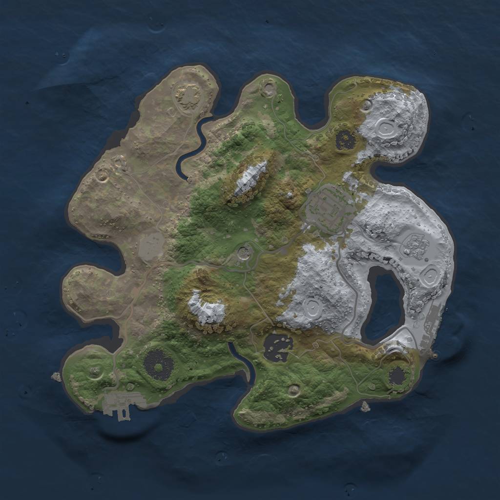 Rust Map: Procedural Map, Size: 2500, Seed: 587126004, 10 Monuments