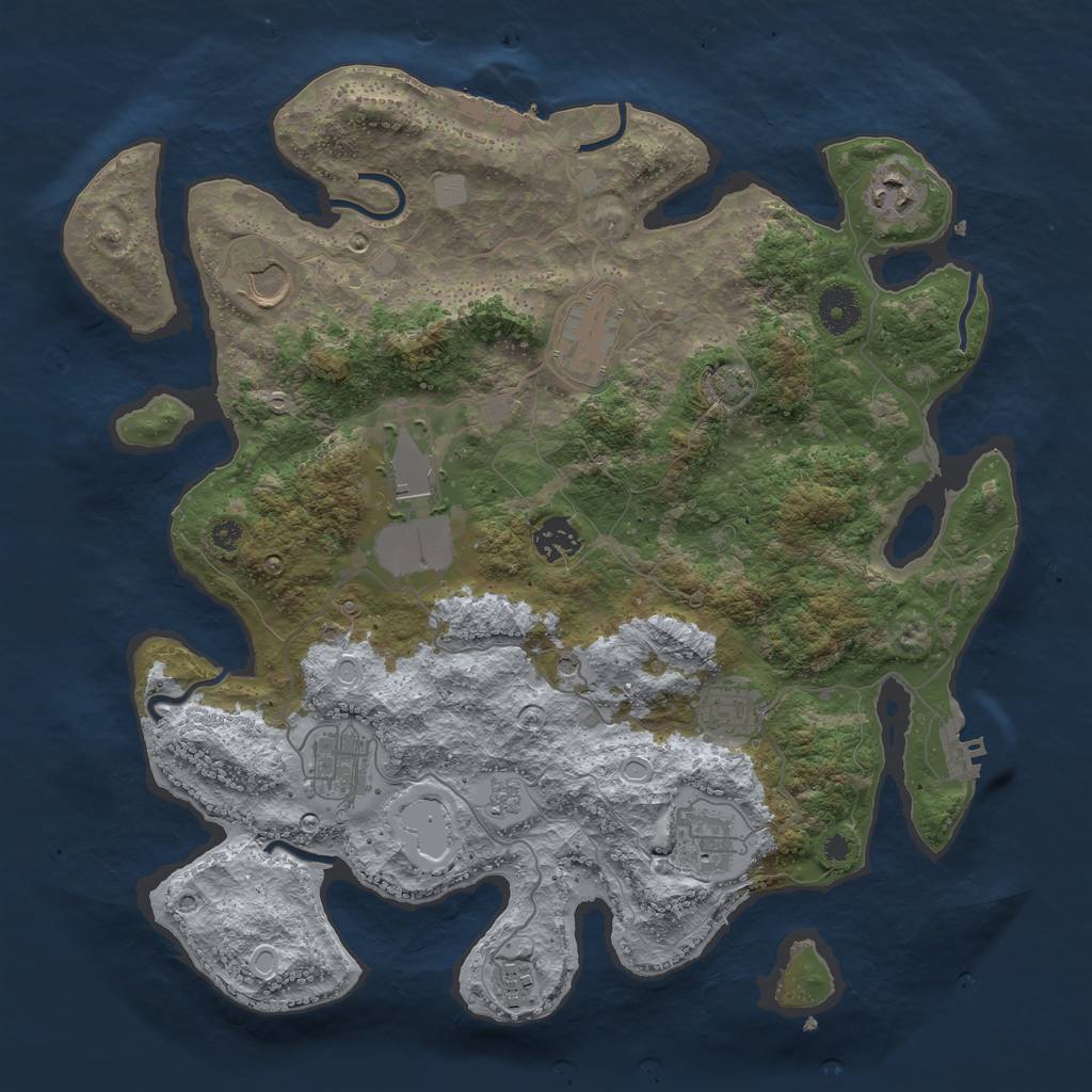 Rust Map: Procedural Map, Size: 3700, Seed: 1471106231, 17 Monuments