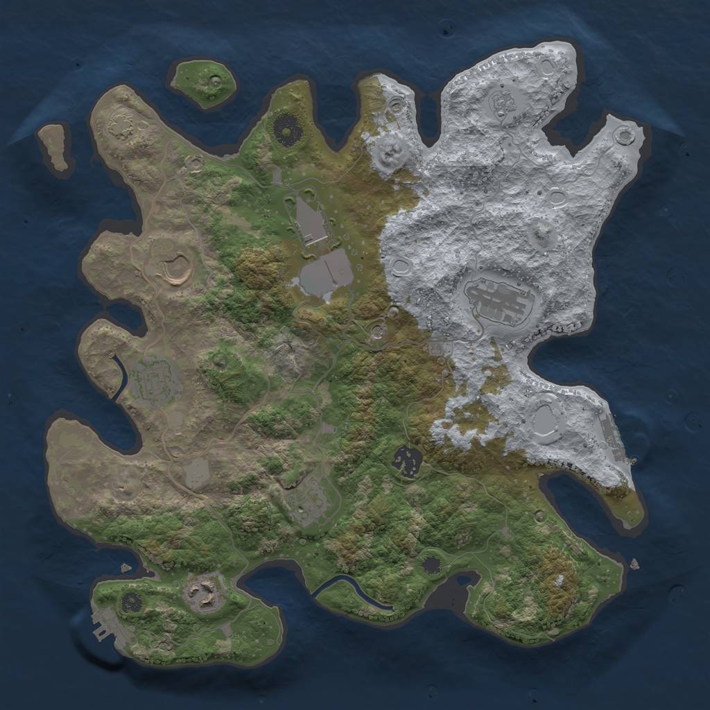 Rust Map: Procedural Map, Size: 3500, Seed: 697692, 15 Monuments