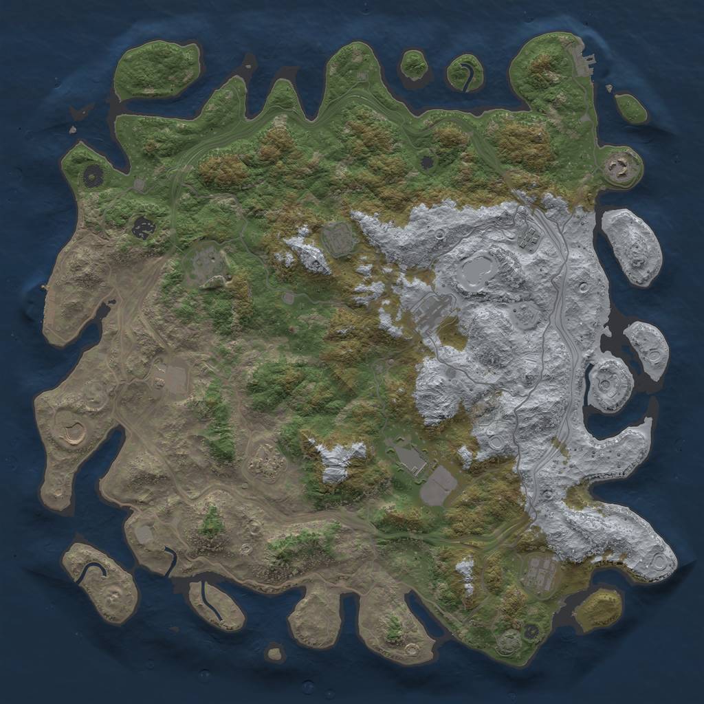 Rust Map: Procedural Map, Size: 4750, Seed: 54500, 19 Monuments