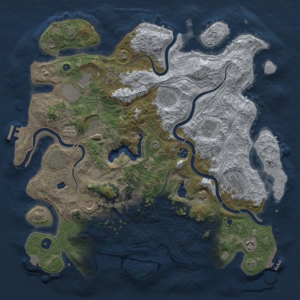 Rust Map: Procedural Map, Size: 4300, Seed: 894722, 17 Monuments