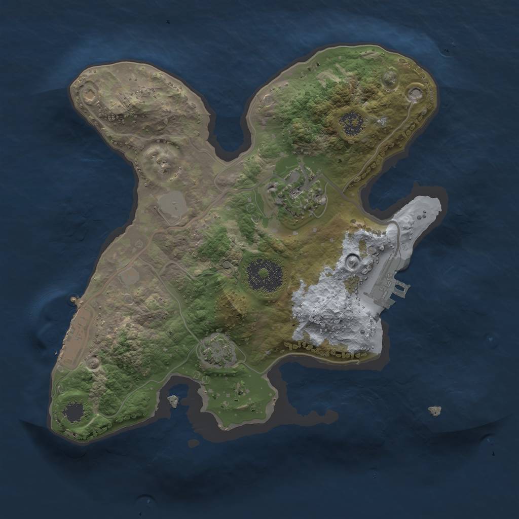 Rust Map: Procedural Map, Size: 2200, Seed: 405315652, 7 Monuments