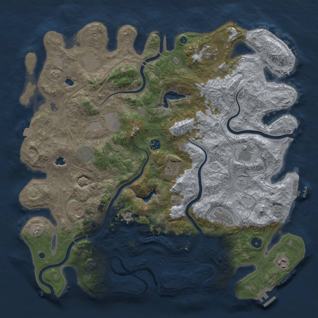 Rust Map: Procedural Map, Size: 4500, Seed: 1734968320, 17 Monuments