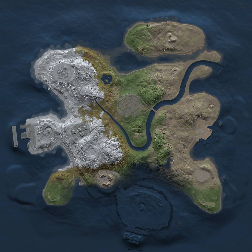 Rust Map: Procedural Map, Size: 2400, Seed: 1057315065, 8 Monuments