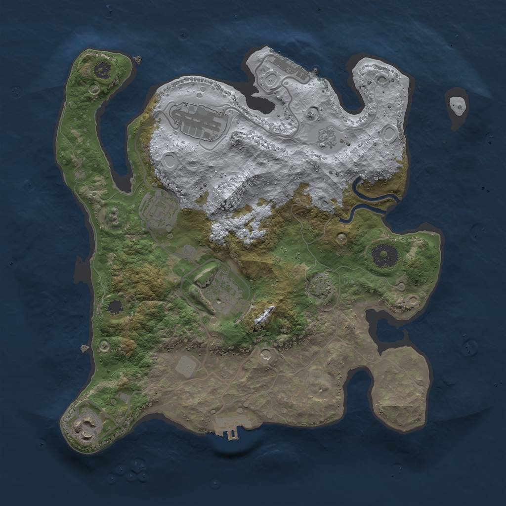 Rust Map: Procedural Map, Size: 3000, Seed: 718590159, 12 Monuments