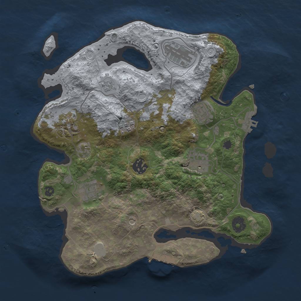Rust Map: Procedural Map, Size: 3000, Seed: 157395568, 15 Monuments