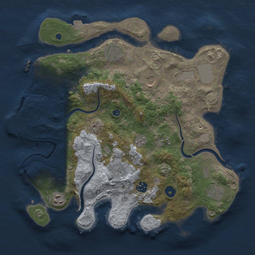 Rust Map: Procedural Map, Size: 3500, Seed: 211480102, 14 Monuments