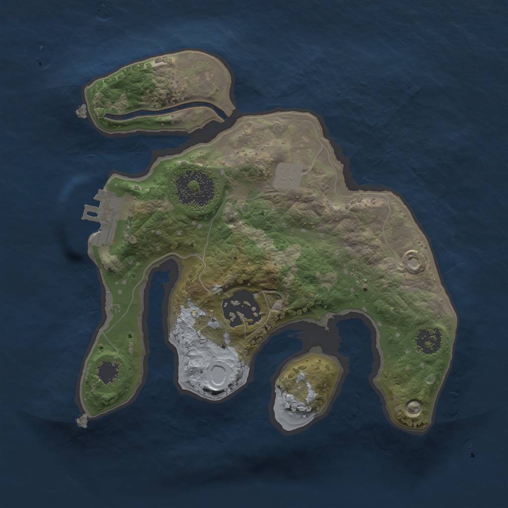 Rust Map: Procedural Map, Size: 2000, Seed: 219522676, 5 Monuments