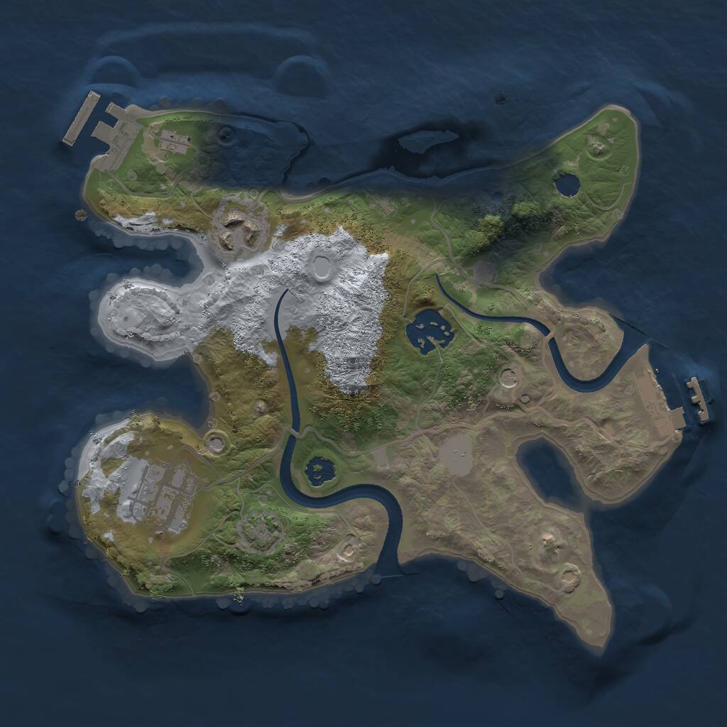 Rust Map: Procedural Map, Size: 2500, Seed: 256245696, 8 Monuments