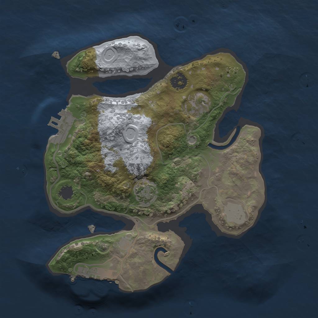 Rust Map: Procedural Map, Size: 2000, Seed: 905084565, 6 Monuments