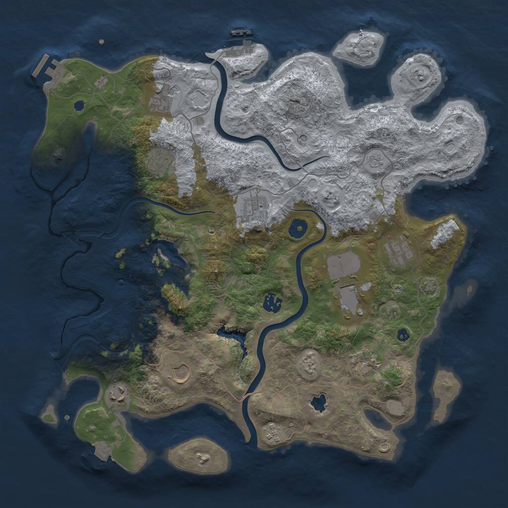 Rust Map: Procedural Map, Size: 4000, Seed: 81077059, 16 Monuments