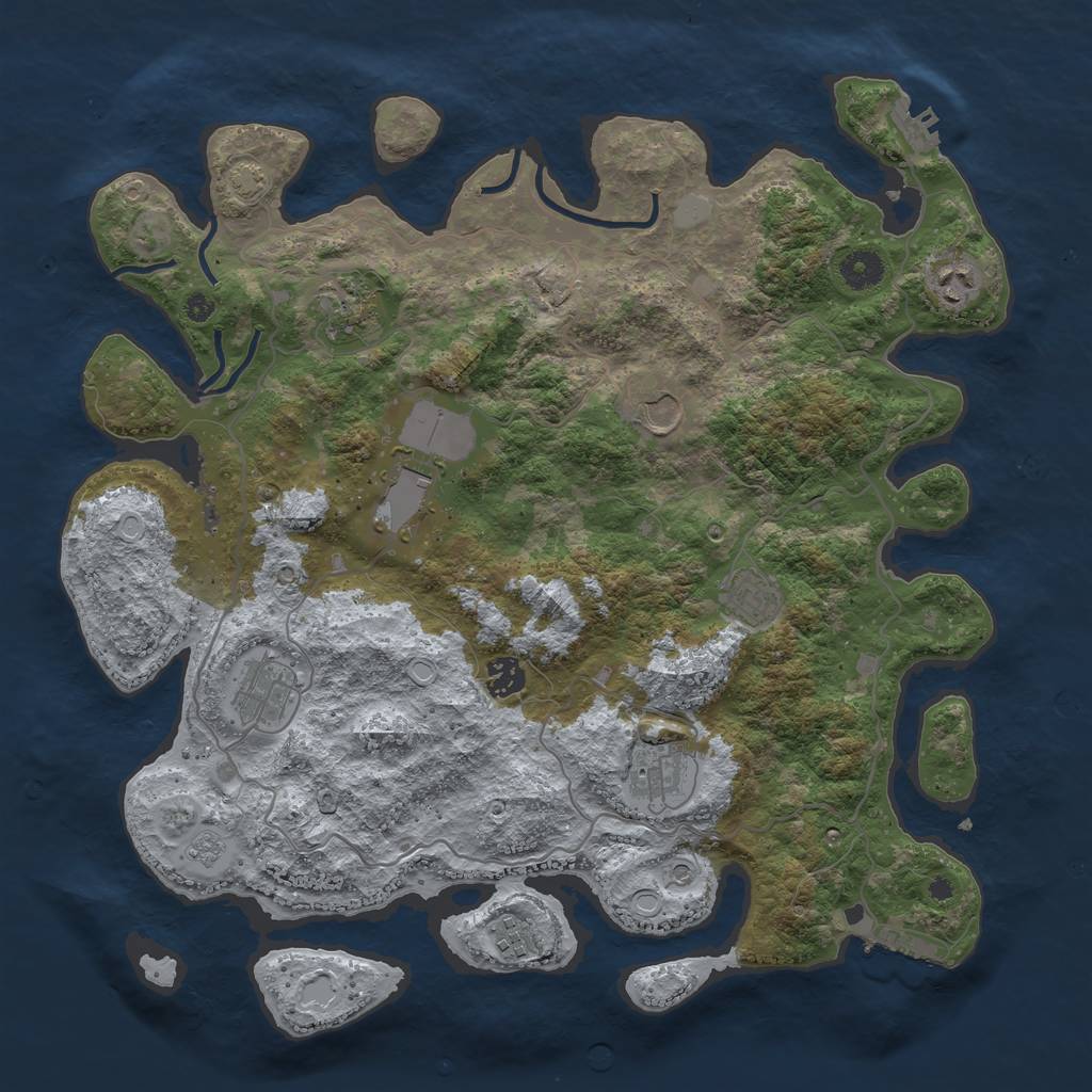 Rust Map: Procedural Map, Size: 4000, Seed: 731679023, 17 Monuments