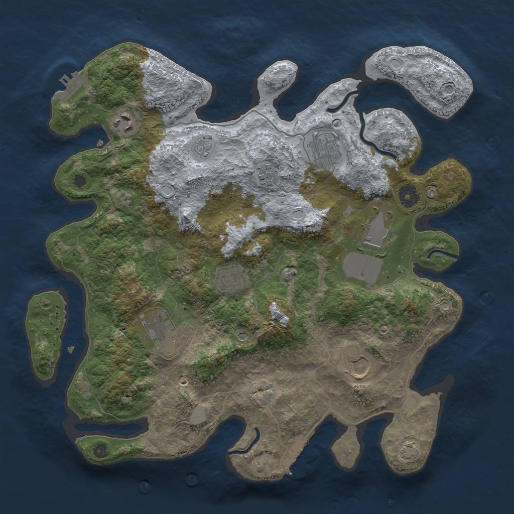 Rust Map: Procedural Map, Size: 3550, Seed: 6153641, 15 Monuments