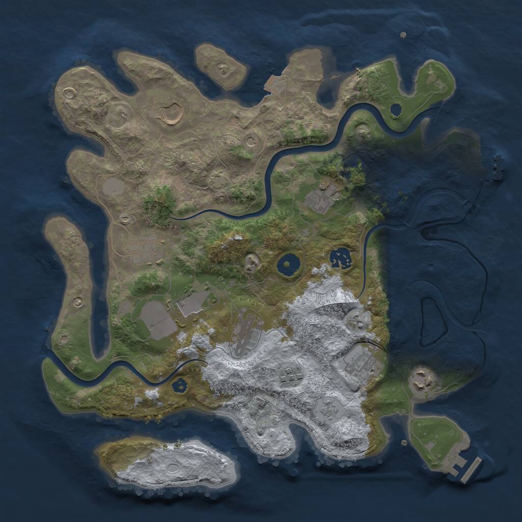 Rust Map: Procedural Map, Size: 3550, Seed: 22718572, 15 Monuments