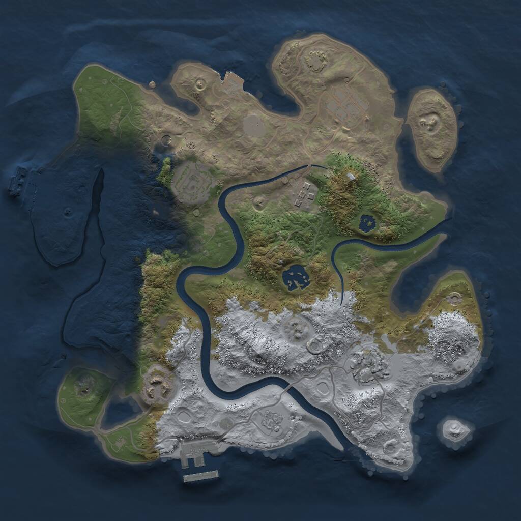 Rust Map: Procedural Map, Size: 3000, Seed: 5005820, 12 Monuments