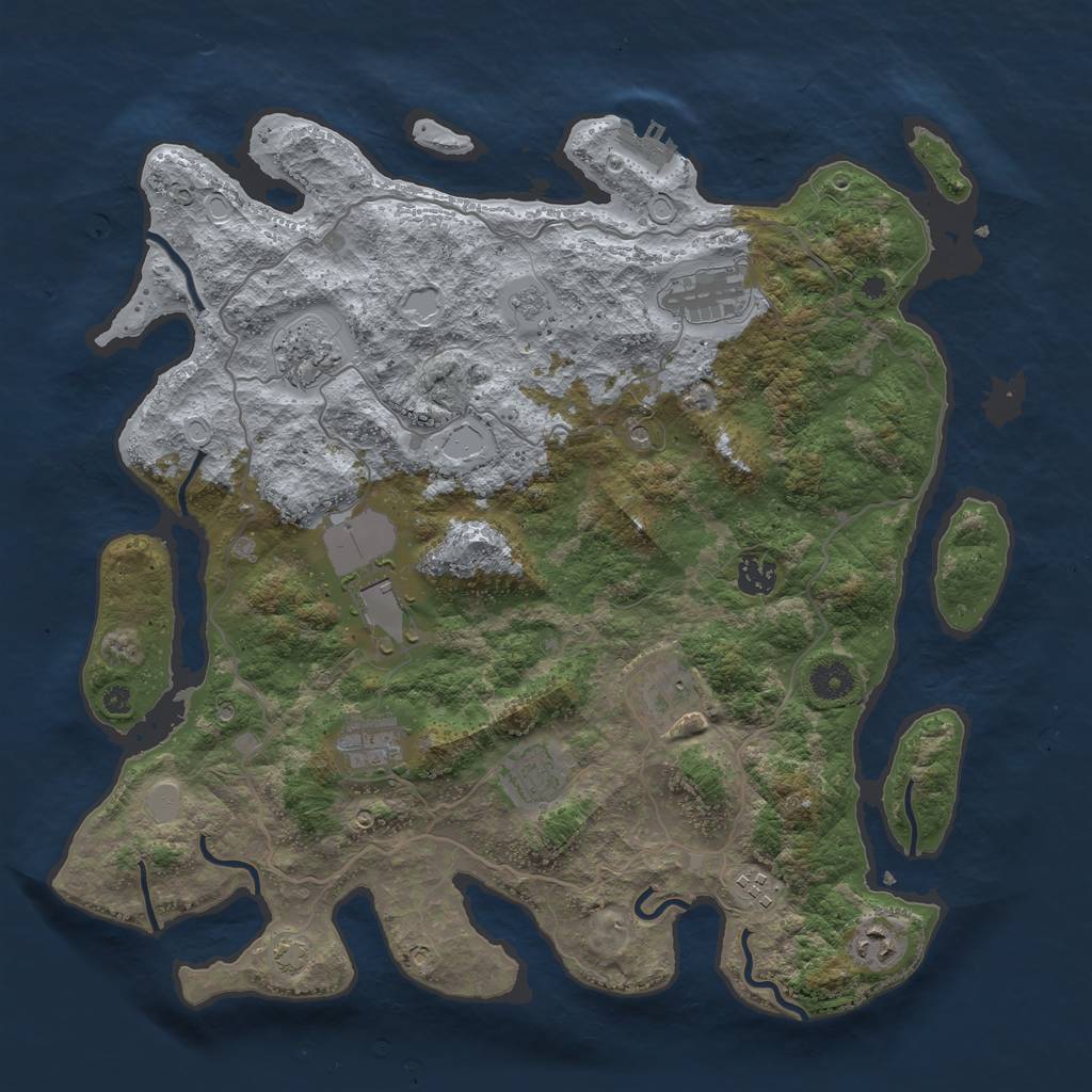 Rust Map: Procedural Map, Size: 4000, Seed: 30952015, 16 Monuments