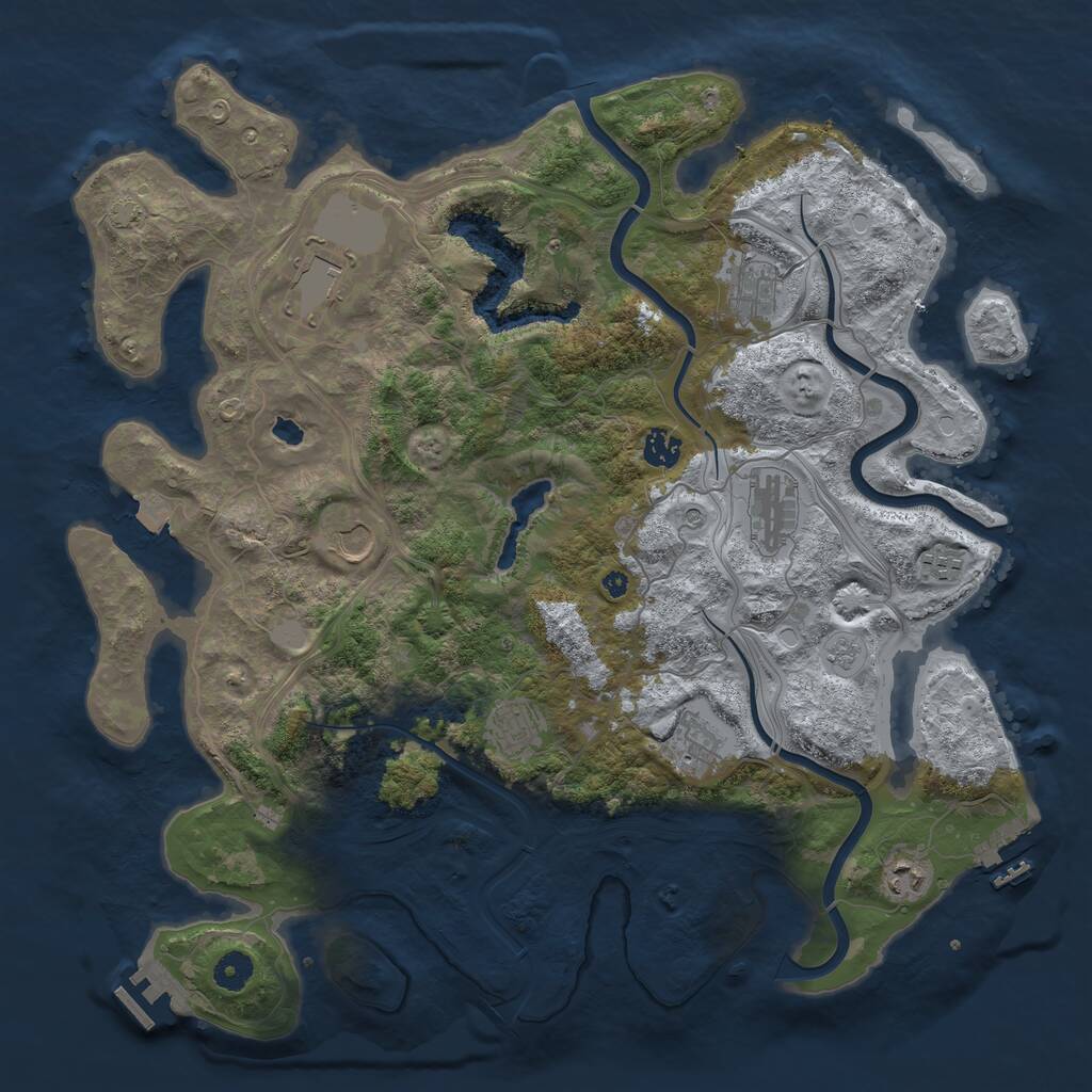 Rust Map: Procedural Map, Size: 4250, Seed: 776106671, 15 Monuments