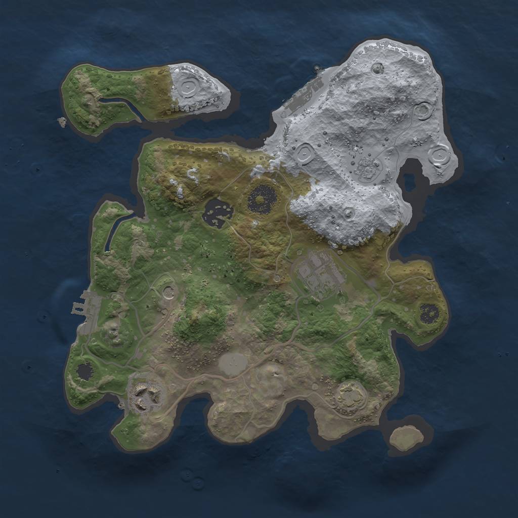 Rust Map: Procedural Map, Size: 2650, Seed: 1357618619, 11 Monuments