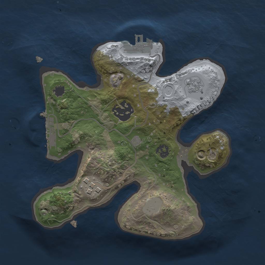 Rust Map: Procedural Map, Size: 2000, Seed: 132225718, 8 Monuments