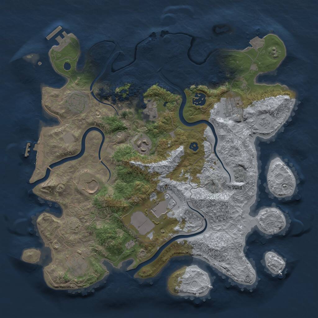 Rust Map: Procedural Map, Size: 3500, Seed: 59534, 15 Monuments