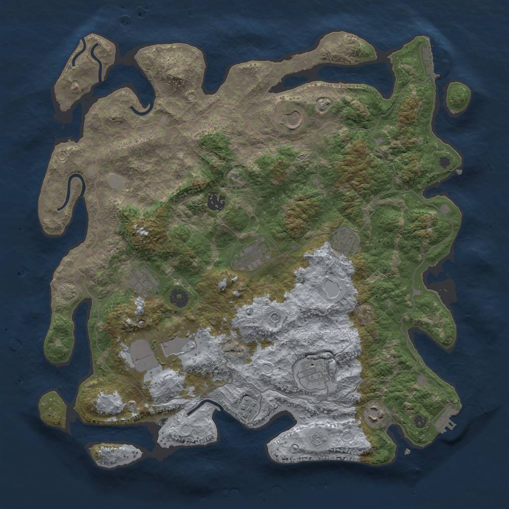Rust Map: Procedural Map, Size: 4100, Seed: 73419, 17 Monuments