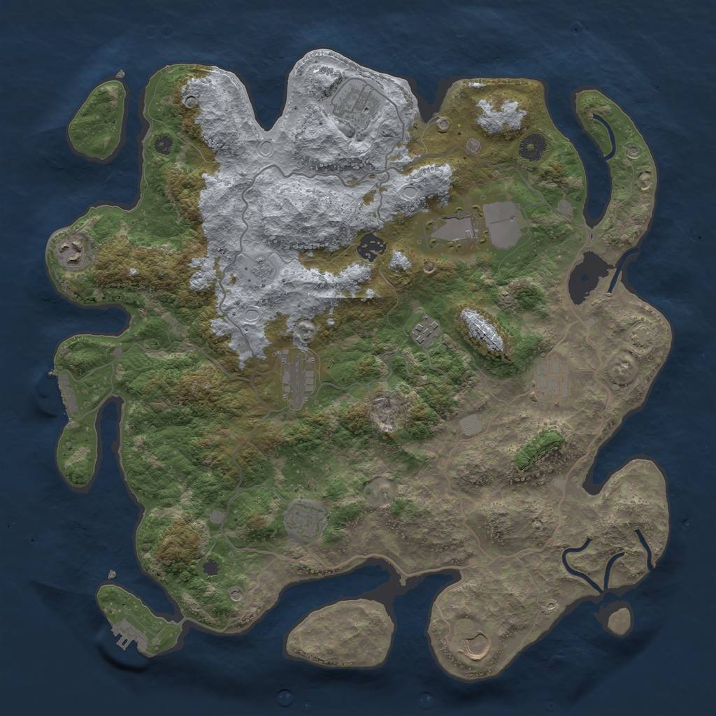 Rust Map: Procedural Map, Size: 4000, Seed: 334202137, 17 Monuments