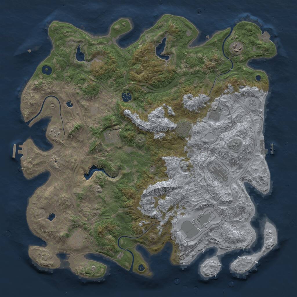 Rust Map: Procedural Map, Size: 4500, Seed: 1795915015, 16 Monuments