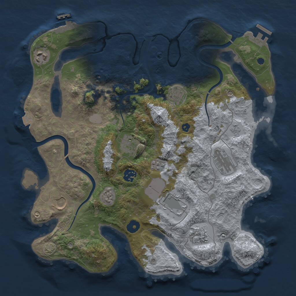 Rust Map: Procedural Map, Size: 3500, Seed: 1799443317, 15 Monuments