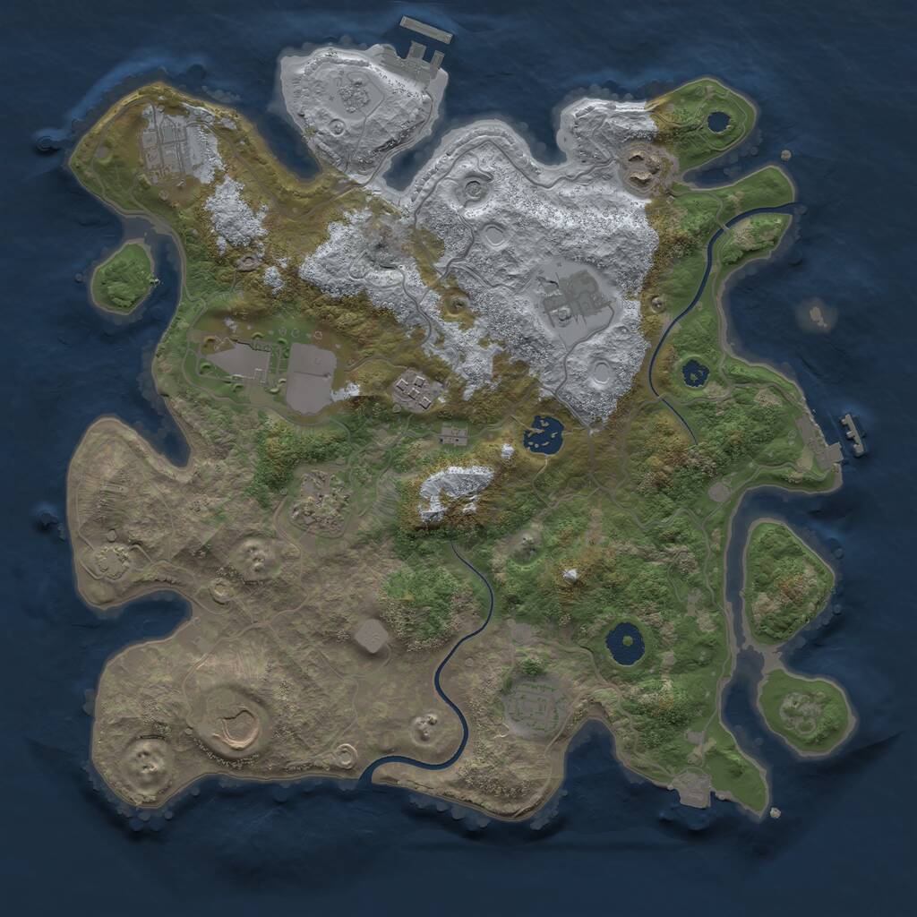 Rust Map: Procedural Map, Size: 3500, Seed: 9370982, 15 Monuments