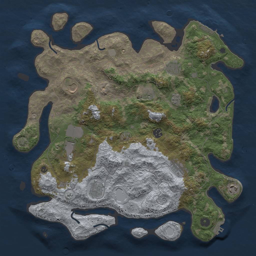 Rust Map: Procedural Map, Size: 4000, Seed: 17744435, 17 Monuments